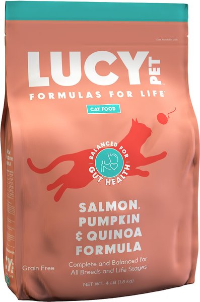 Lucy Pet Products Formulas For Life Salmon, Pumpkin & Quinoa Formula Grain-Free Dry Cat Food, 4-lb bag slide 1 of 9