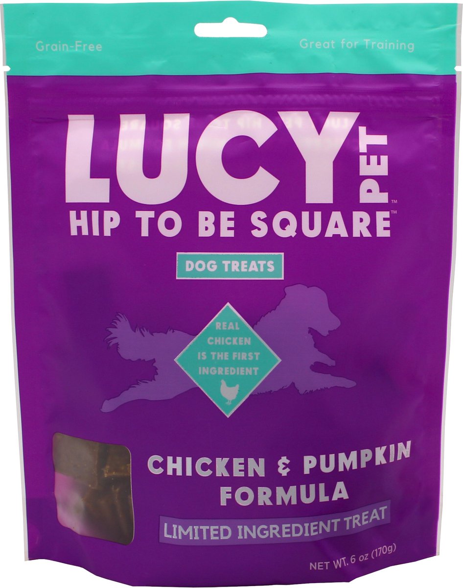 Lucy Pet Products Hip To Be Square Chicken & Pumpkin Formula Grain-Free Dog Treats