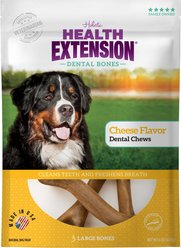 Health Extension Cheese Flavored Large Dental Dog Treats, 3 count