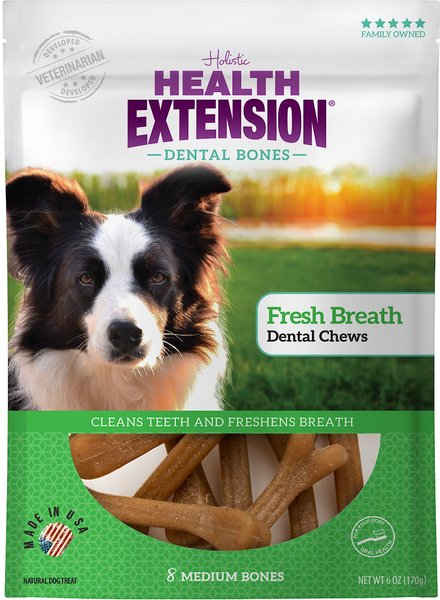 Health Extension Fresh Breath Mint Flavored Medium Dental Dog Treats, 8 count slide 1 of 9