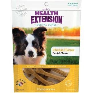 Health Extension Cheese Flavored Medium Dental Dog Treats, 8 count