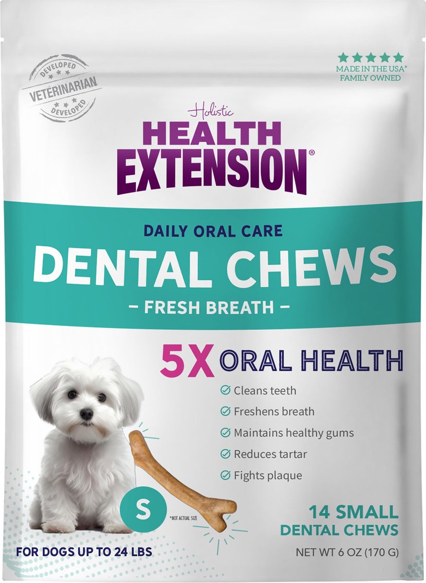 Health Extension Fresh Breath Mint Flavored Dental Bones Dog Treats