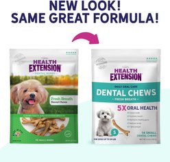 Health Extension Fresh Breath Mint Flavored Dental Bones Dog Treats, Small, 14 count slide 2 of 8