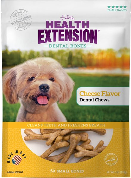Health Extension Cheese Flavored Small Dental Dog Treats, 14 count slide 1 of 9