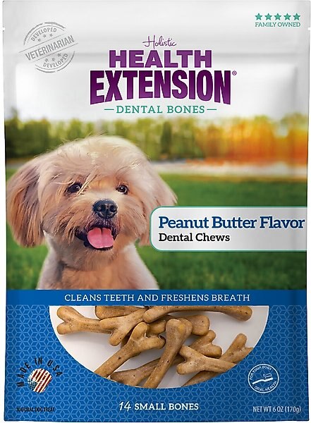 Health Extension Peanut Butter Flavored Small Dental Dog Treats, 14 count slide 1 of 9