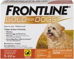 Frontline Gold for Dogs Flea & Tick Treatment (Small Dog, 5-22 lbs) 6 Doses (Orange Box)