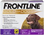 Frontline Gold for Dogs Flea & Tick Treatment (Large Dog, 45-88 lbs.) 6 Doses (Purple Box)