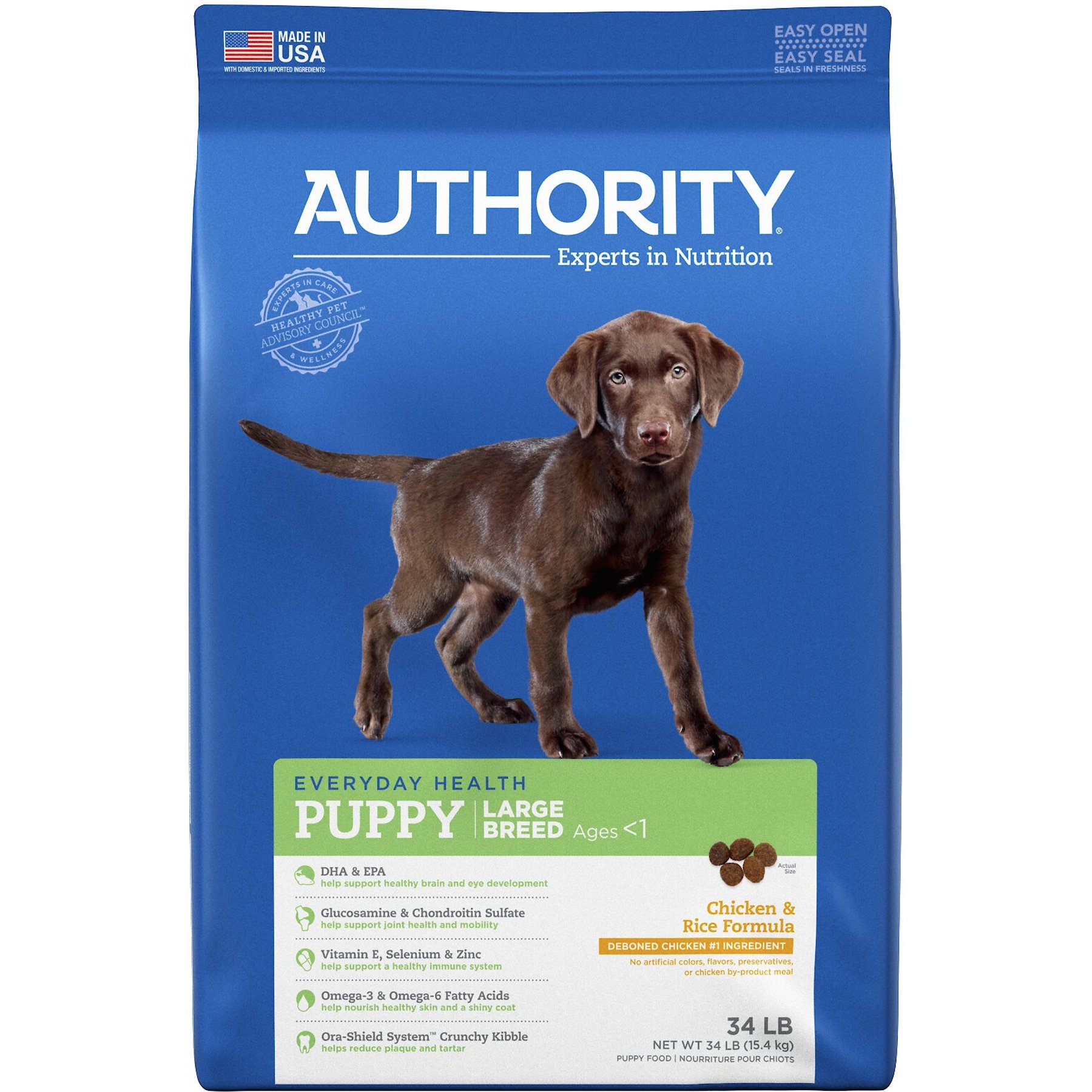 AUTHORITY Chicken Rice Formula Large Breed Puppy Dry Dog