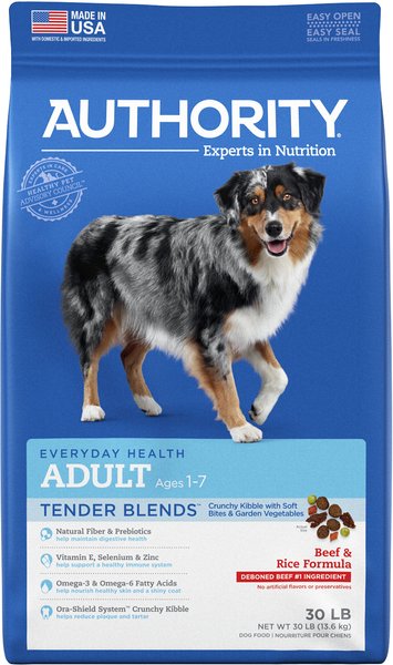 AUTHORITY Tender Blends Beef Rice Formula Adult Dry Dog Food 30