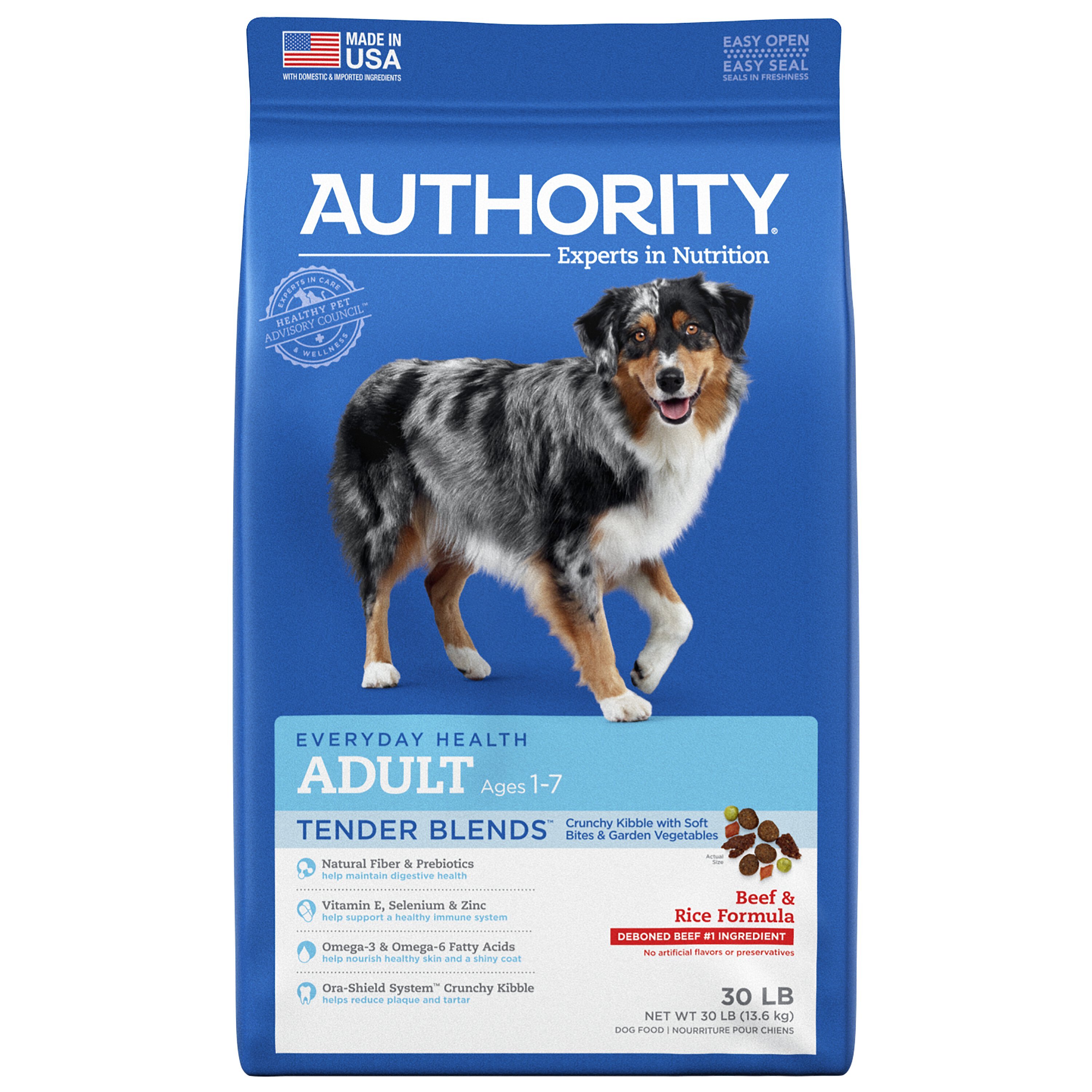 AUTHORITY Tender Blends Beef Rice Formula Adult Dry Dog Food