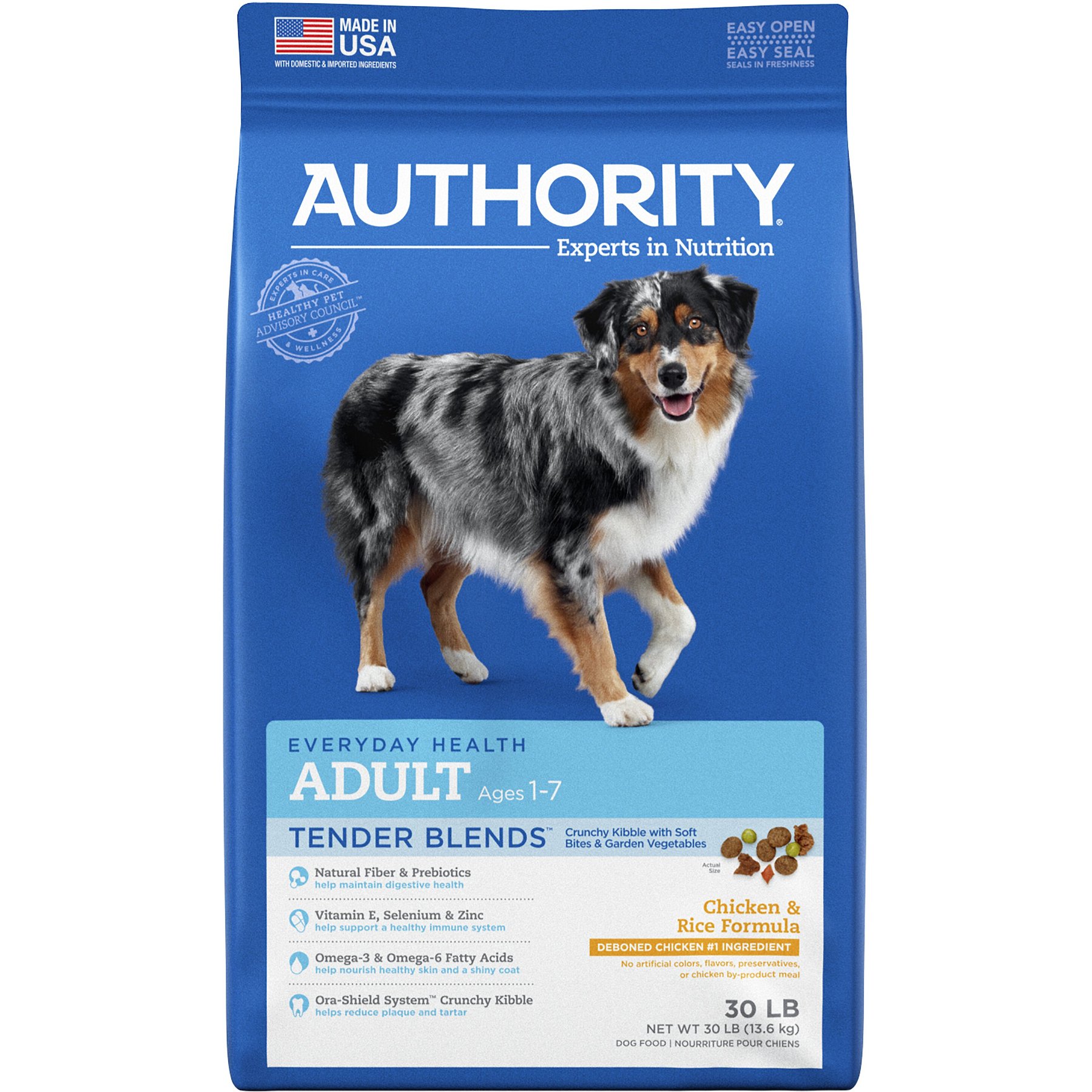 AUTHORITY Tender Blends Chicken Rice Formula Adult Dry Dog Food