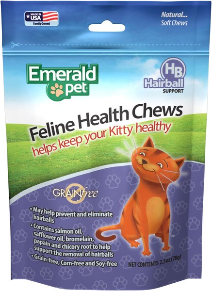 Emerald Pet Hairball Support Grain-Free Cat Soft Chews, 2.5-oz bag slide 1 of 4