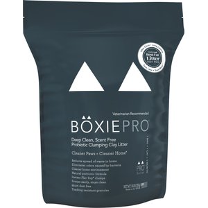 BoxiePro Deep Clean Unscented Probiotic Clumping Clay Cat Litter, 16-lb bag