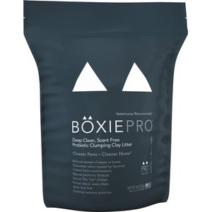 BoxiePro Deep Clean Unscented Probiotic Clumping Clay Cat Litter, 16-lb bag