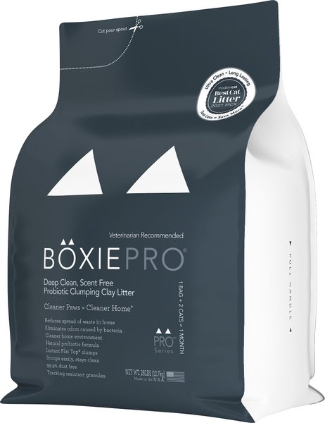 BoxiePro Deep Clean Unscented Probiotic Clumping Clay Cat Litter, 28-lb bag slide 1 of 11