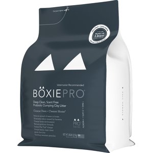 BoxiePro Deep Clean Unscented Probiotic Clumping Clay Cat Litter, 28-lb bag