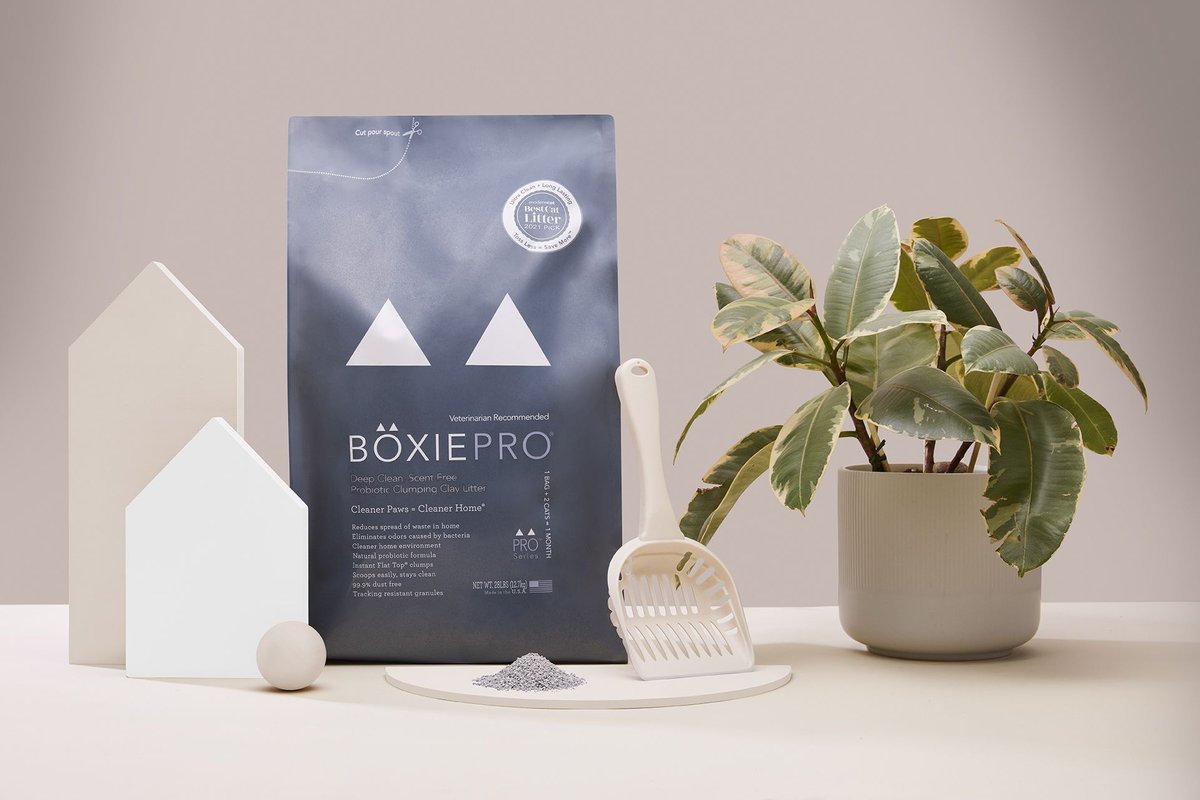 BOXIECAT Deep Clean Unscented Probiotic Clumping Clay Cat Litter, 28lb bag