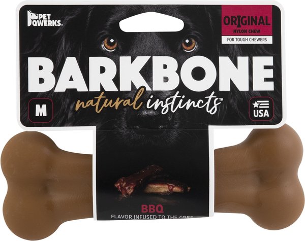 Pet Qwerks BarkBone BBQ Flavor Tough Dog Chew Toy, Medium slide 1 of 7
