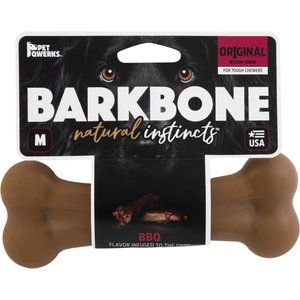 Pet Qwerks BarkBone BBQ Flavor Tough Dog Chew Toy, Medium