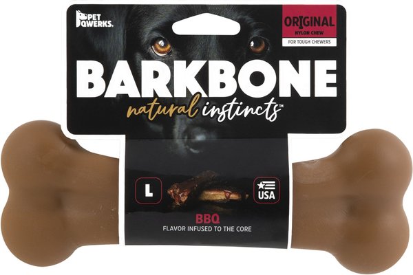 Pet Qwerks BarkBone BBQ Flavor Tough Dog Chew Toy, Large slide 1 of 6