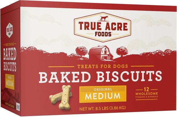 True Acre Foods Medium Original Baked Biscuits Dog Treats, 8.5-lb box slide 1 of 8