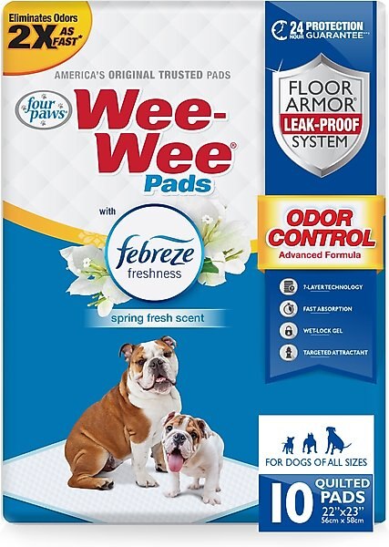 Four Paws Wee-Wee Odor Control with Febreze Freshness Dog Pads, 10 count slide 1 of 11