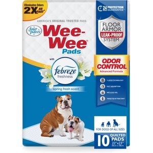 Wee-Wee Odor Control Dog Pee Pads, 22 x 23-in, Scented with Febreze Freshness, 10 count