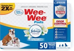 Four Paws Wee-Wee Odor Control with Febreze Freshness Dog Pads, 50 count