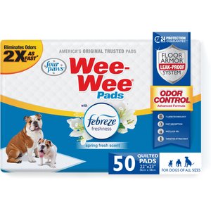 Wee-Wee Odor Control Dog Pee Pads, 22 x 23-in, Scented with Febreze Freshness, 50 count