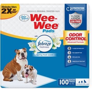 Four Paws Wee-Wee Odor Control with Febreze Freshness Pads, 22 x 23-in, 100 count