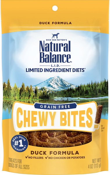Natural Balance L.I.D. Limited Ingredient Diets Chewy Bites Duck Formula Grain-Free Dog Treats, 4-oz bag slide 1 of 6