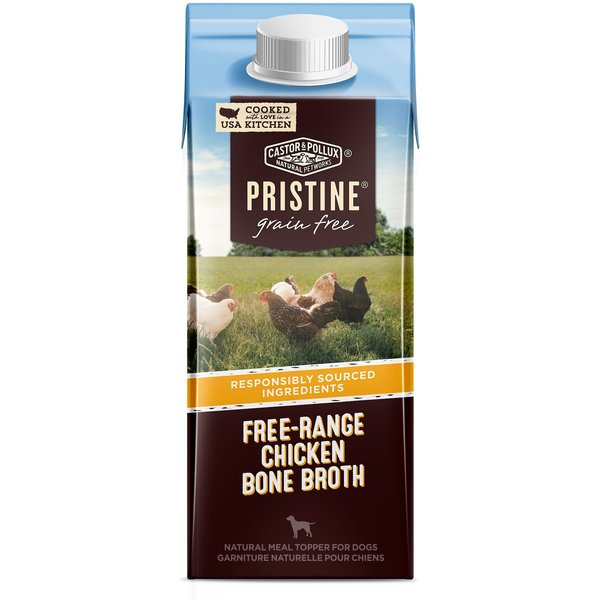 CASTOR & POLLUX PRISTINE FreeRange Chicken Bone Broth GrainFree Dog Food Topper, 8.4oz, case