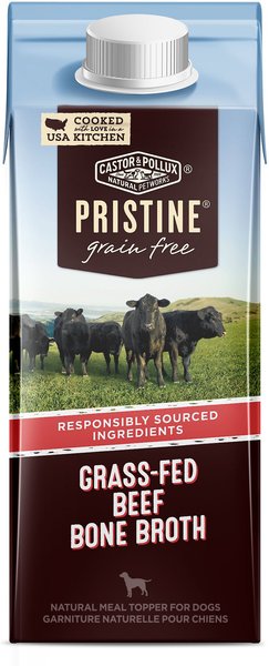Castor & Pollux PRISTINE Grass-Fed Beef Bone Broth Grain-Free Dog Food Topper, 8.4-oz, case of 24 slide 1 of 6
