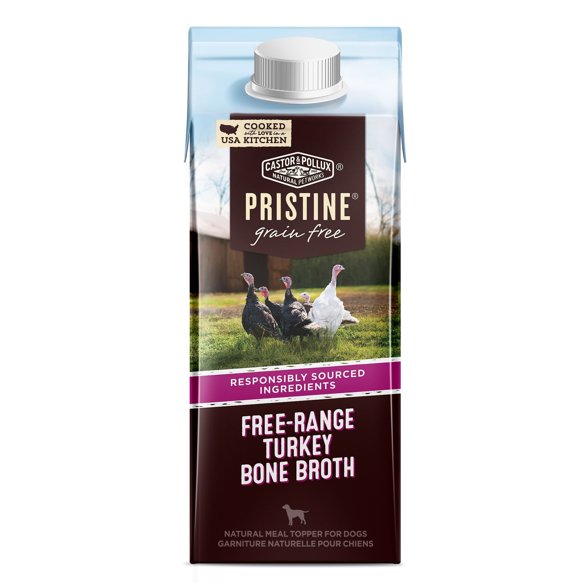 CASTOR & POLLUX PRISTINE FreeRange Turkey Bone Broth GrainFree Dog