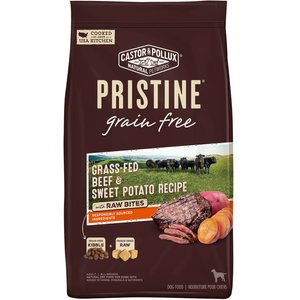 Castor & Pollux Pristine Grain-Free Grass-Fed Beef & Sweet Potato Recipe with Raw Bites Dry Dog Food, 4-lb bag
