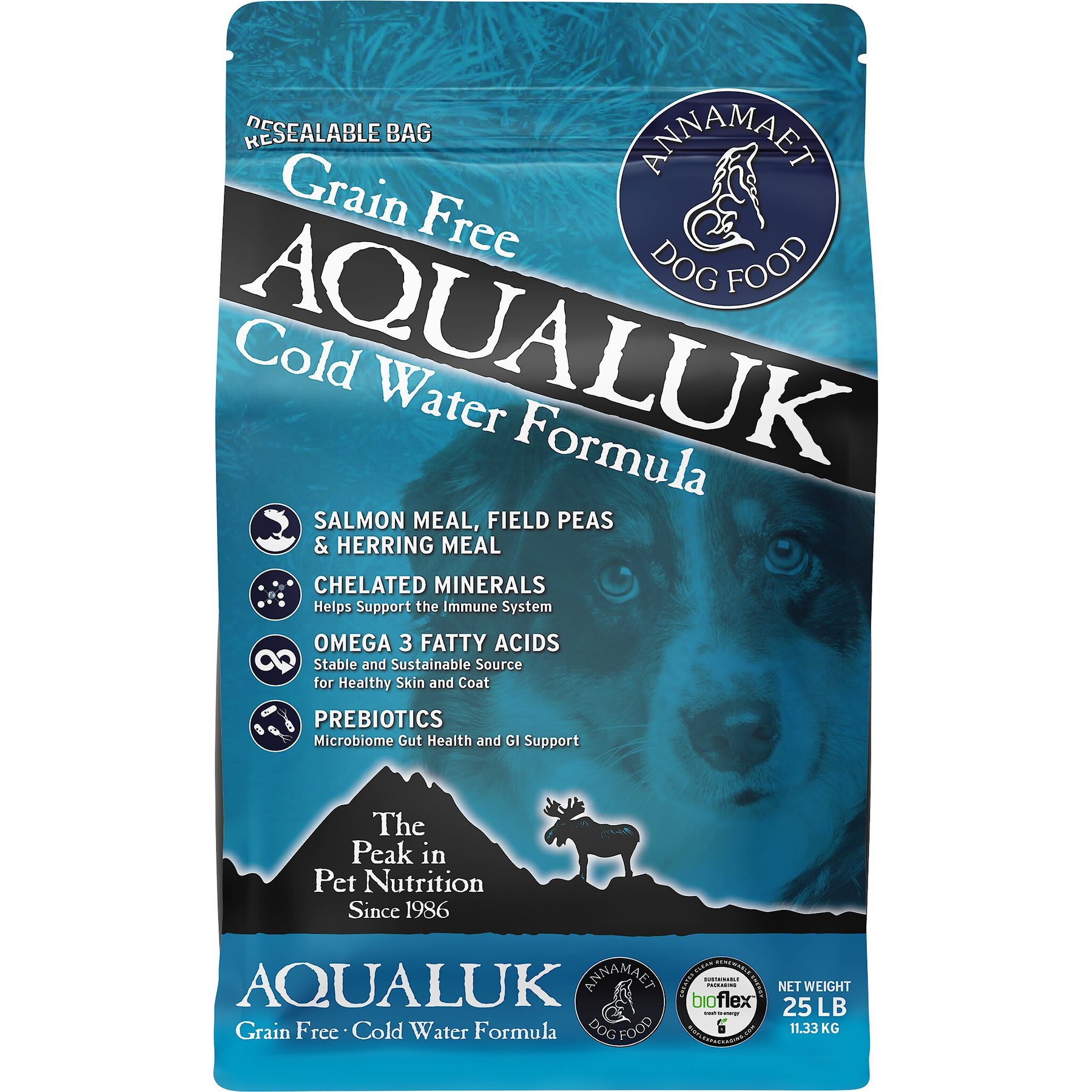 ANNAMAET Grain Free Aqualuk Cold Water Formula Dry Dog Food 25 lb