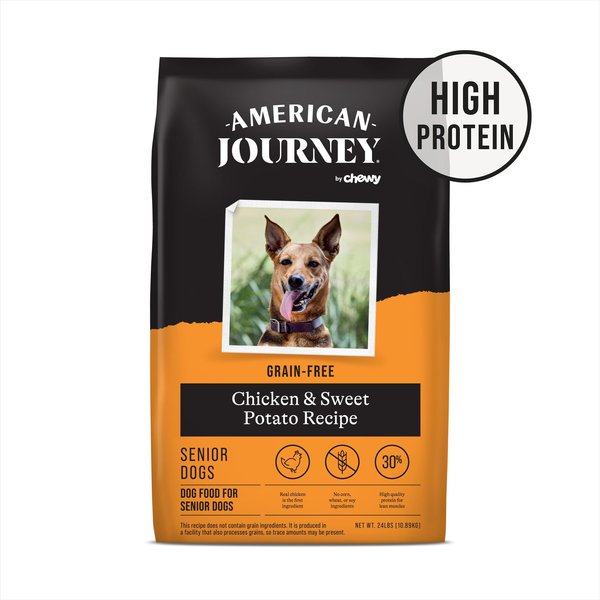 American Journey Senior Chicken & Sweet Potato Recipe Grain-Free Dry Dog Food, 24-lb bag slide 1 of 10