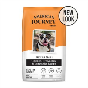 American Journey Protein & Grains Healthy Weight Chicken, Brown Rice & Vegetables Recipe Dry Dog Food, 28-lb bag