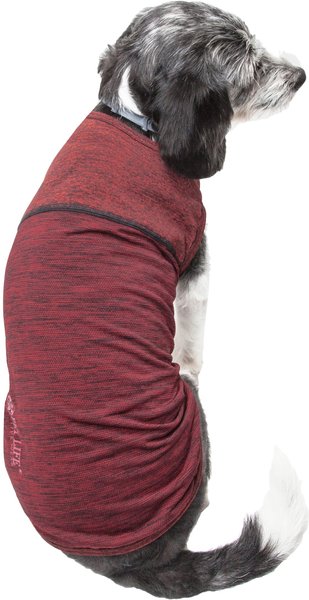 Pet Life Quick-Dry Stretch Active Dog T-Shirt, Maroon, X-Small slide 1 of 8