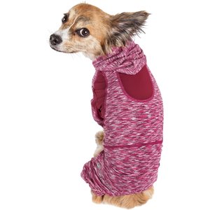 Pet Life Full Body Warm Up Active Dog Hoodie, Burgundy, Small