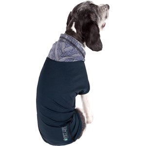 Pet Life Premium Stretch Active Dog Sleeveless Hoodie, Navy, X-Small