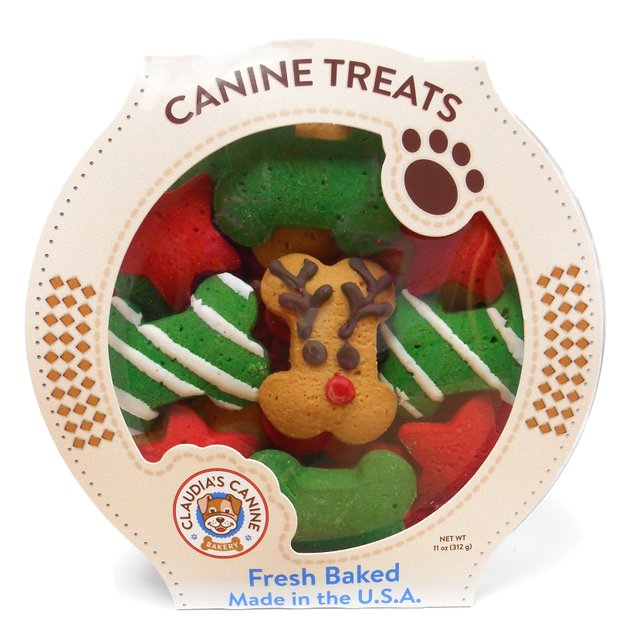 CLAUDIA'S CANINE BAKERY Reindeer Wonderland Dog Treats, 11-oz tub ...