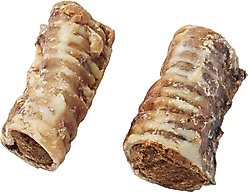 Bones & Chews Made in USA Peanut Butter Flavored Filled Trachea Dog Treats, 2 count