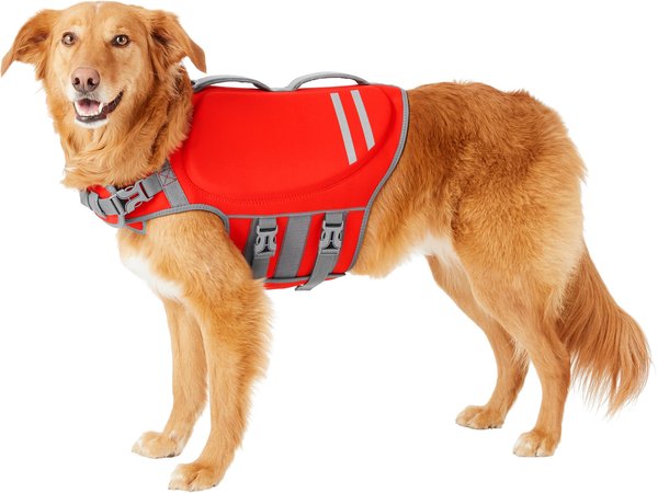 Frisco Neoprene Dog Life Jacket, Red, Large slide 1 of 11