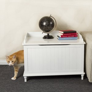 Designer Pet Products Catbox Enclosure Litter Box, Jumbo, White