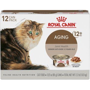 Royal Canin Aging 12+ Thin Slices in Gravy Canned Cat Food, 3-oz, case of 12