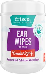 Frisco Deodorizing Ear Wipes with Aloe for Dogs & Puppies, Wild Mint Scent, 60 count