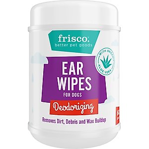 Frisco Deodorizing Ear Wipes with Aloe for Dogs & Puppies, Wild Mint Scent, 60 count