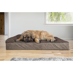 FurHaven Quilted Goliath Chaise Bolster Dog Bed with Removable Cover, Espresso, 4X-Large