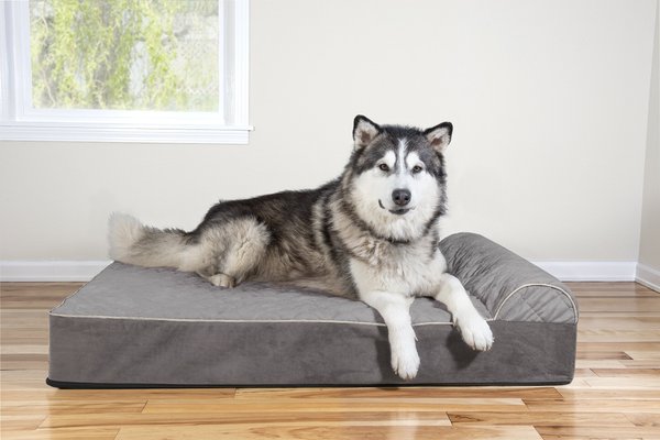 FurHaven Quilted Goliath Chaise Bolster Dog Bed w/Removable Cover, Gray, 3X-Large slide 1 of 11